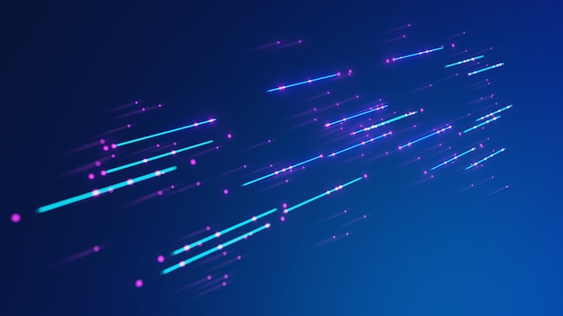 Fats Data transmission channel. Motion of digital data flow. Transferring of big data. 3D Illustration