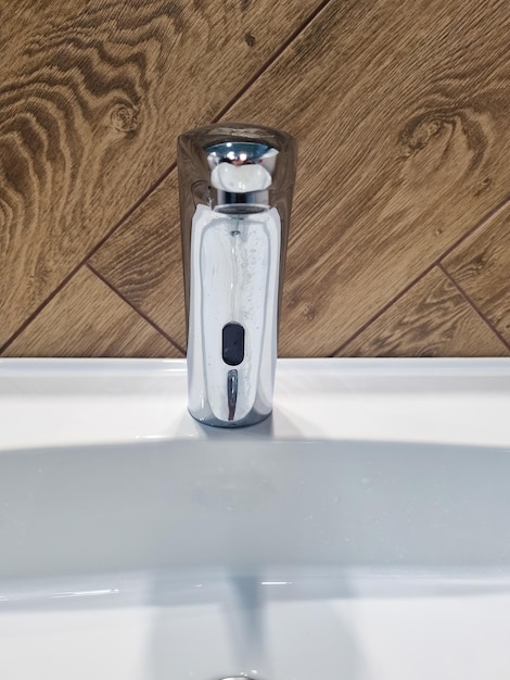 Faucet in the washbasin in the bathroom or toilet