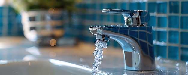 a faucet with water running from it