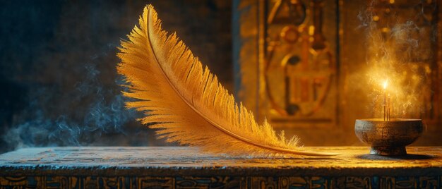 Feather of Maat Temple Offering Ancient Egyptian Religion Spiritual Symbol