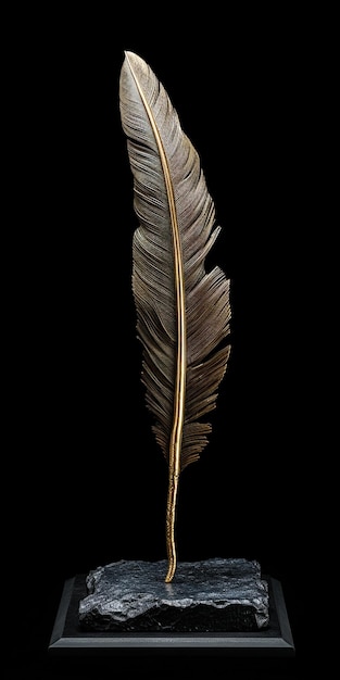 A feather that has been cut into a circle.