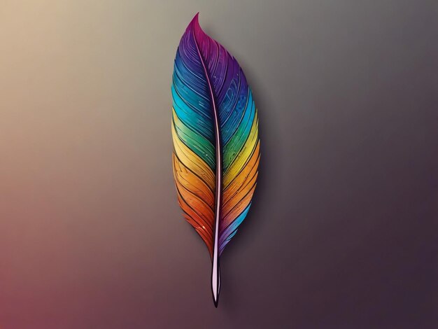 Photo a feather with a colorful pattern on it