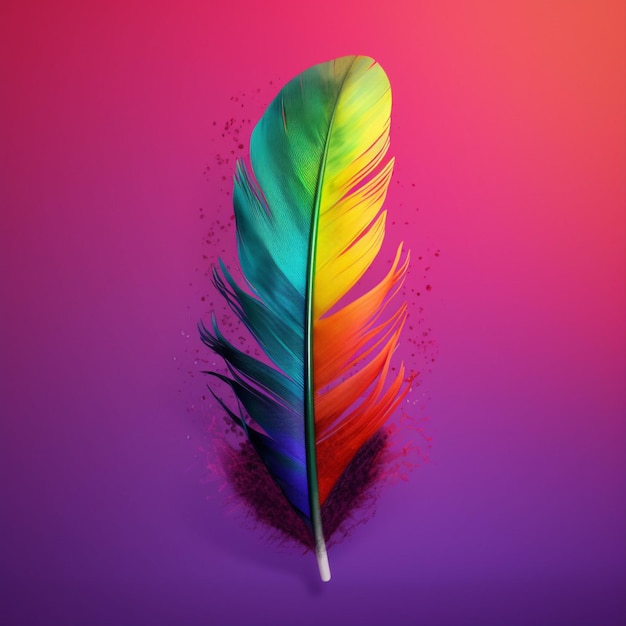 A feather with the word " rainbow " on it