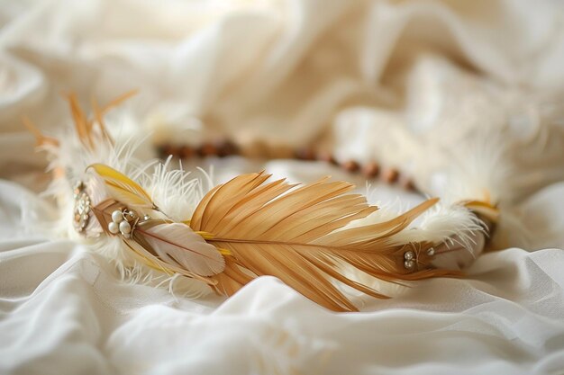 Feathered hairband with boho chic appeal