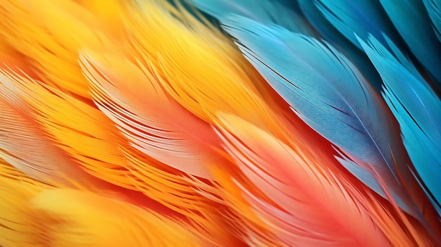 Feathered Kaleidoscope Abstract Colorful Bright Feather Closeup Macro