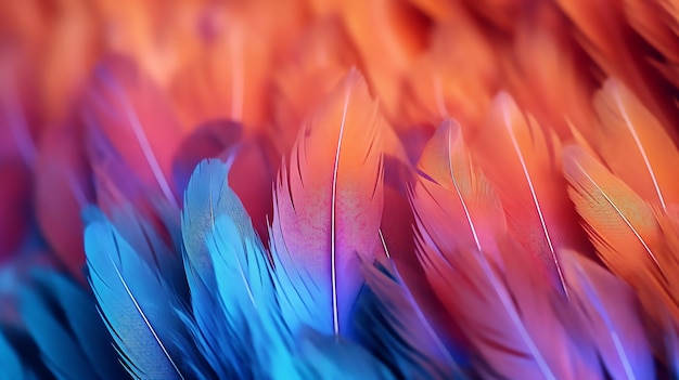 Feathered Kaleidoscope Abstract Colorful Bright Feather Closeup Macro