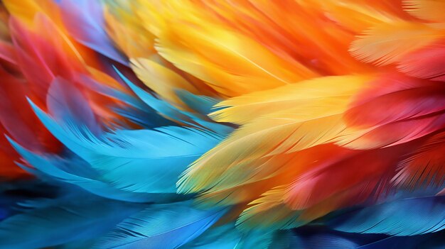 Feathered Kaleidoscope Abstract Colorful Bright Feather Closeup Macro