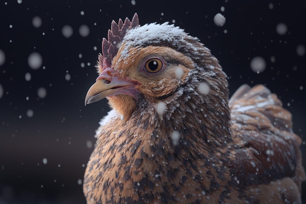 Feathered Snow Explorer A Chicken in Winter Wonderland