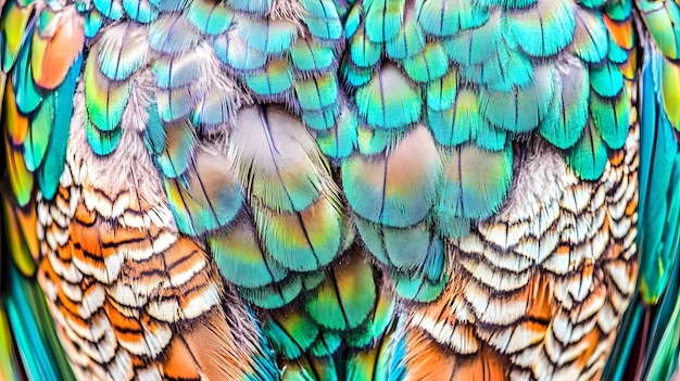 the feathers are colorful