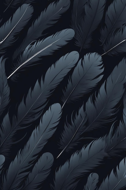 feathers are displayed on a black background