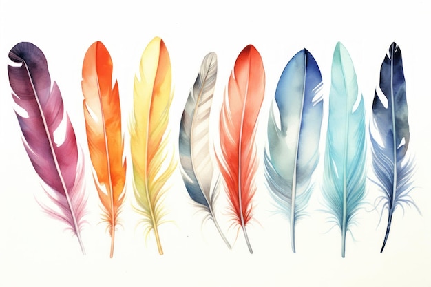 Feathers boarder water white background lightweight