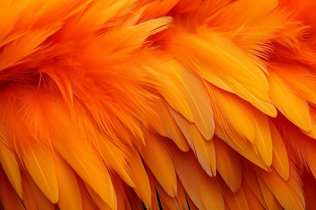 feathers of a peacock are orange and yellow.