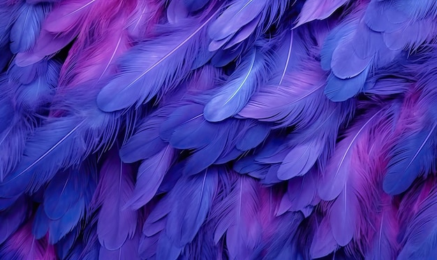 Feathers soft background Purple bird feathers For banner postcard book illustration Created with generative AI tools