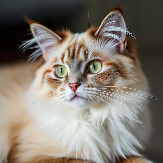 Featuring Closeup portrait of a Birman cat