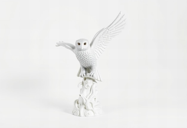 Photo featuring eagle owl statue on white background