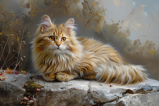 Featuring a persian cats painting high quality high resolution