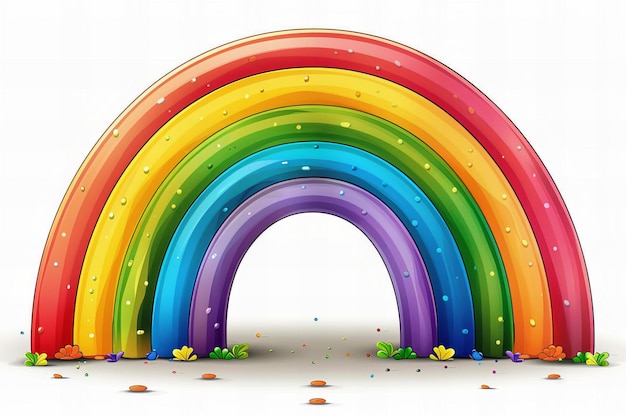 Featuring a rainbow simple shape cartoon style white background illustration flat design no sh