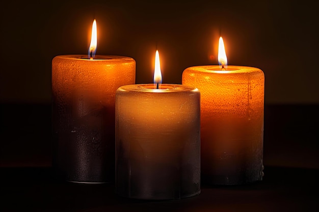 Featuring a three candle background in black is lit up high quality high resolution