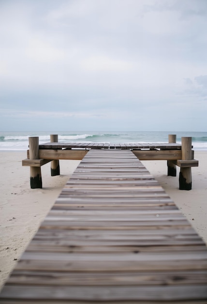 Featuring Wooden platform on a beach