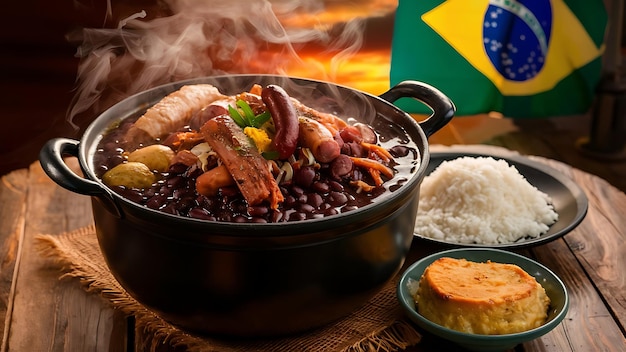 Feijoada typical Brazilian food Traditional Brazilian food made with black beans