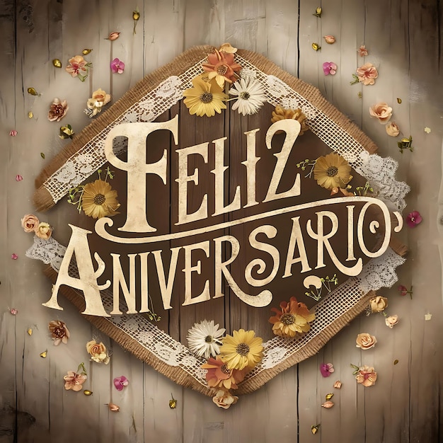 Feliz Aniversario Happy Birthday in Portuguese language greeting card banner poster with in balloons