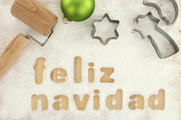 Feliz navidad baking preparation background