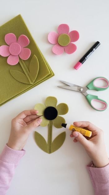 Photo felt flower pattern scissors how to make a cute flower decorations kids diy crafts tutorial