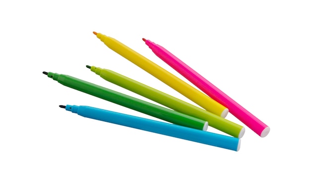 Felt Tip Pens Multicolored FeltTip Pens isolated on a white background Colorful markers pens Tub of coloured marker pens