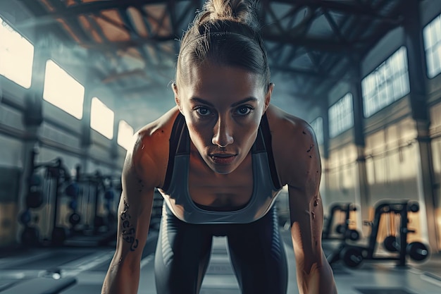 Female Athlete Engaging in High Intensity Interval Training