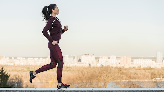 Female athlete running outdoor