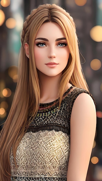 A female beauty with long hair and beautiful hair