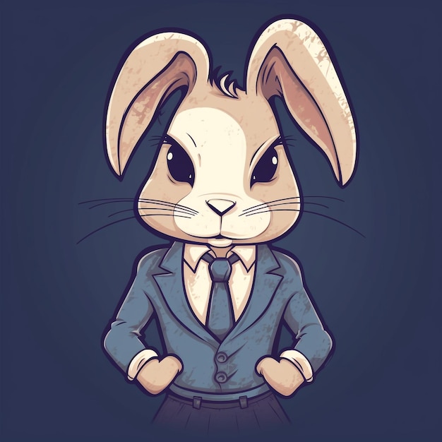 female bunny as a businessman tshirt vector