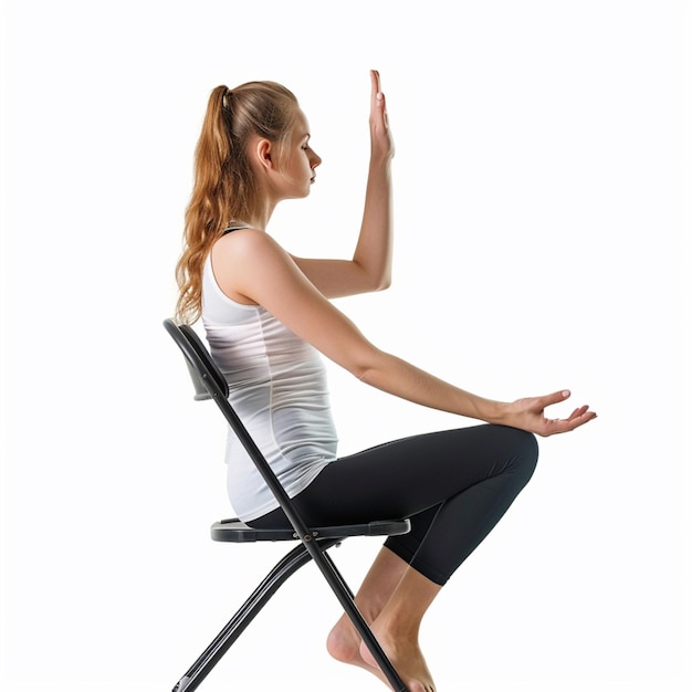 Photo female chair yoga