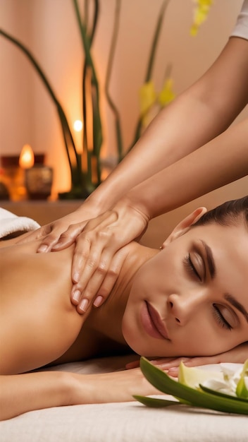 Female client enjoying a professional back massage at spa