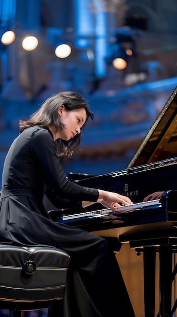 Female Composer Pours Her Soul Into the Grand Piano Filling Historic Venue With Expressive Notes