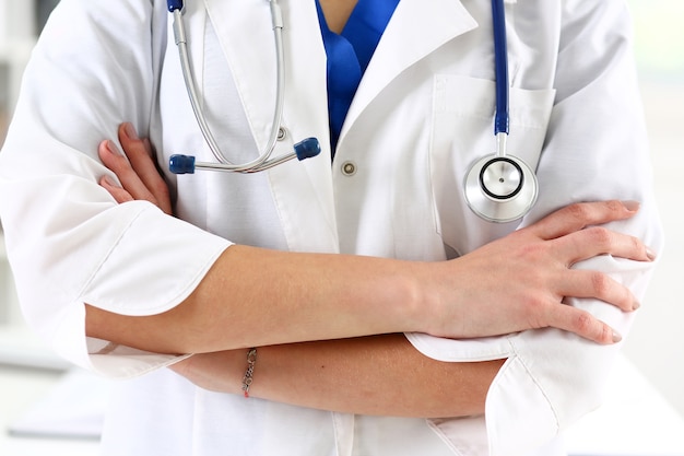 Female doctor arms crossed on her chest