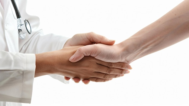 Female Doctor Comforting Patient and Holding Hands