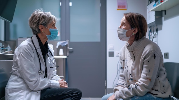 female doctor and female patient talking in the room