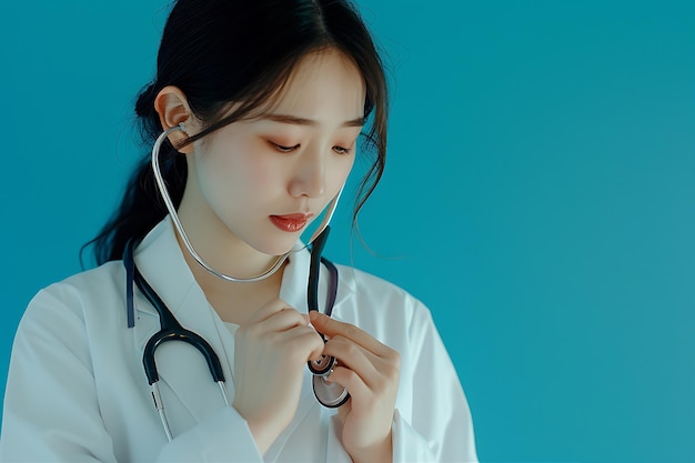 Female Doctor Performing a Stethoscope Check