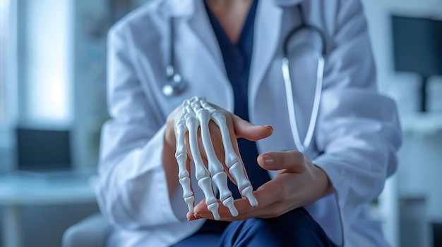 Female doctor Rheumatologist consulting on arthritis treatments in a clinic