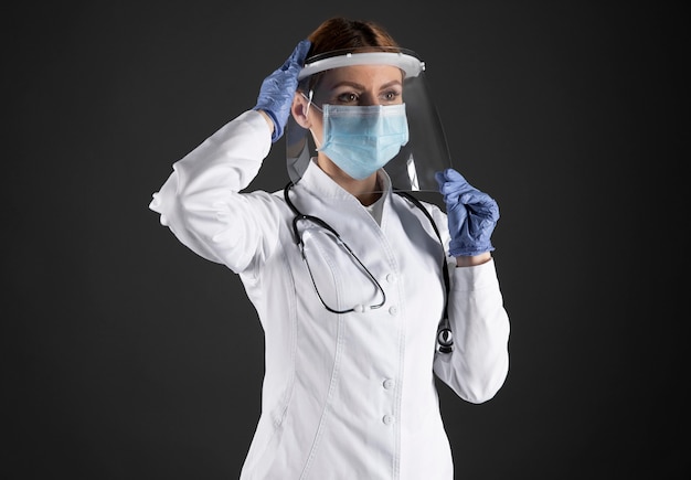 Female doctor wearing a medical mask