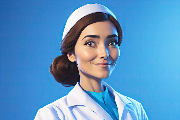 female doctor in white cloth pixar character ai generative