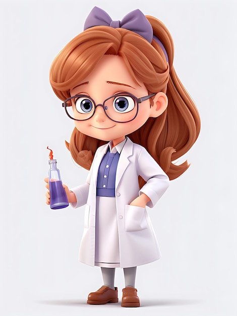 A female doctor with glasses and a stethoscope 3D SCIENTIST SCIENTIST AI GENERATED