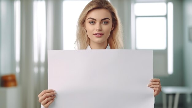 Female Doctor with Informative Poster Generative AI