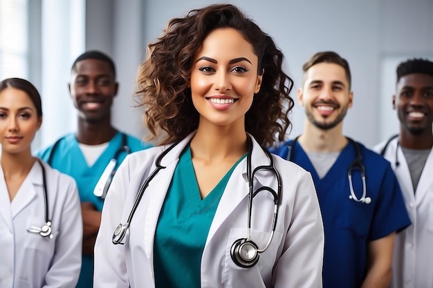 Female Doctor with Stethoscope in Medical Office