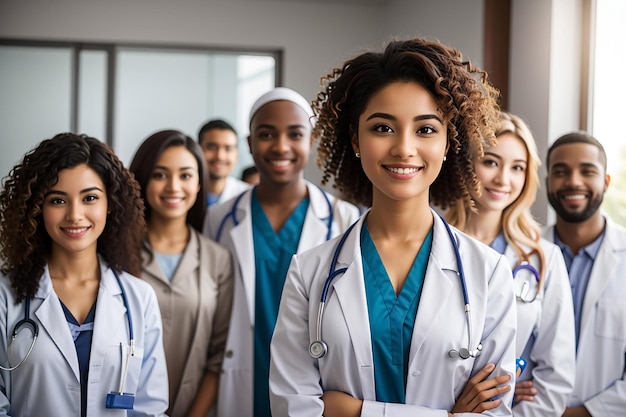 Female Doctor with Stethoscope in Medical Office