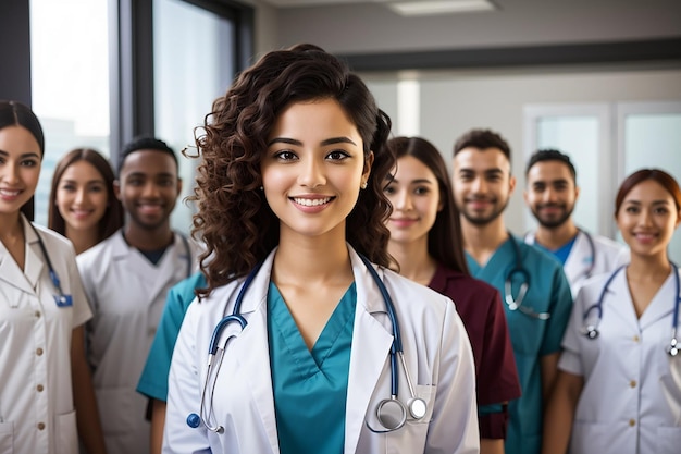 Female Doctor with Stethoscope in Medical Office