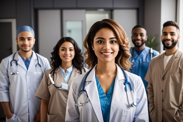 Female Doctor with Stethoscope in Medical Office