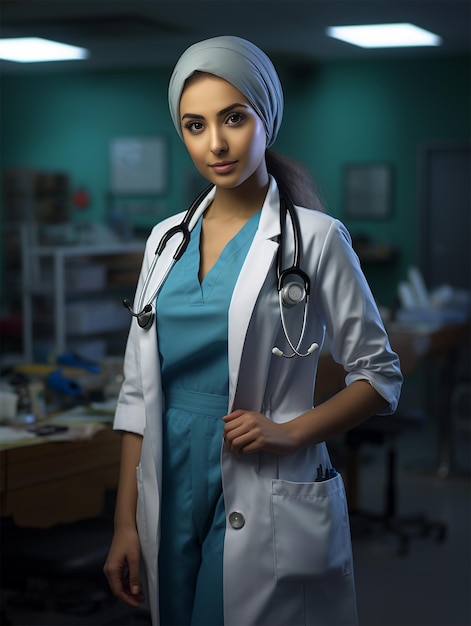 A female doctor with a stethoscope