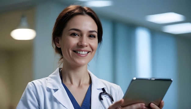 female doctor with tablet computer